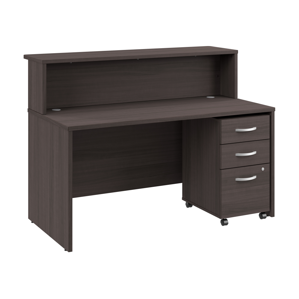 Arrive 60W x 30D Reception Desk with Shelf and Mobile File Cabinet