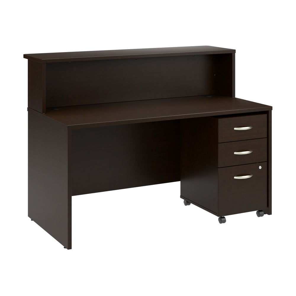 Arrive 60W x 30D Reception Desk with Shelf and Mobile File Cabinet