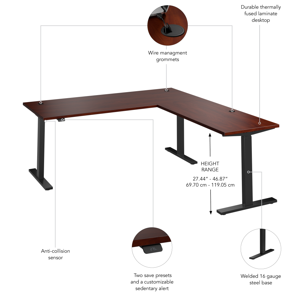 Move 60 Series 72W Height Adjustable L Shaped Standing Desk