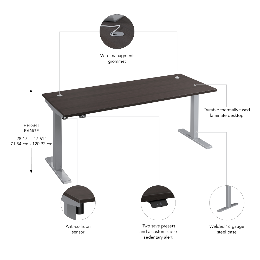 Move 40 Series 72W x 30D Electric Height Adjustable Standing Desk