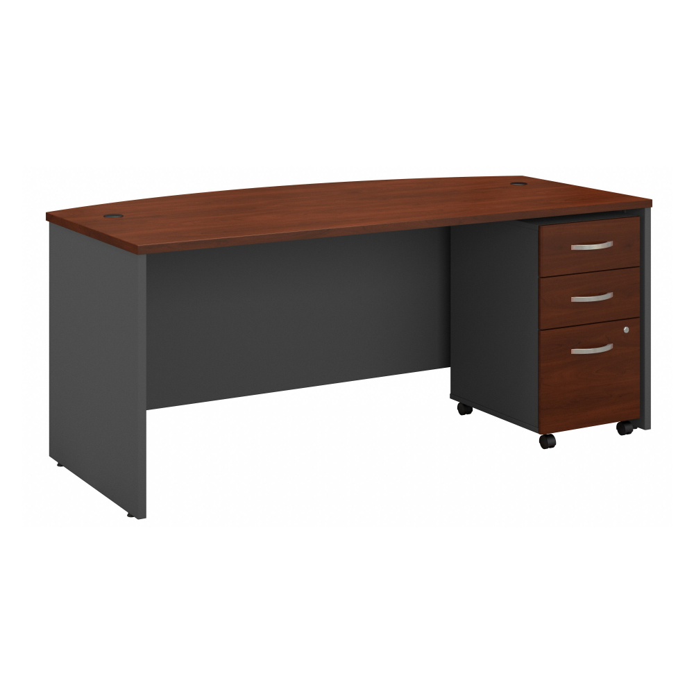 Series C 72W x 36D Bow Front Desk with Mobile File Cabinet