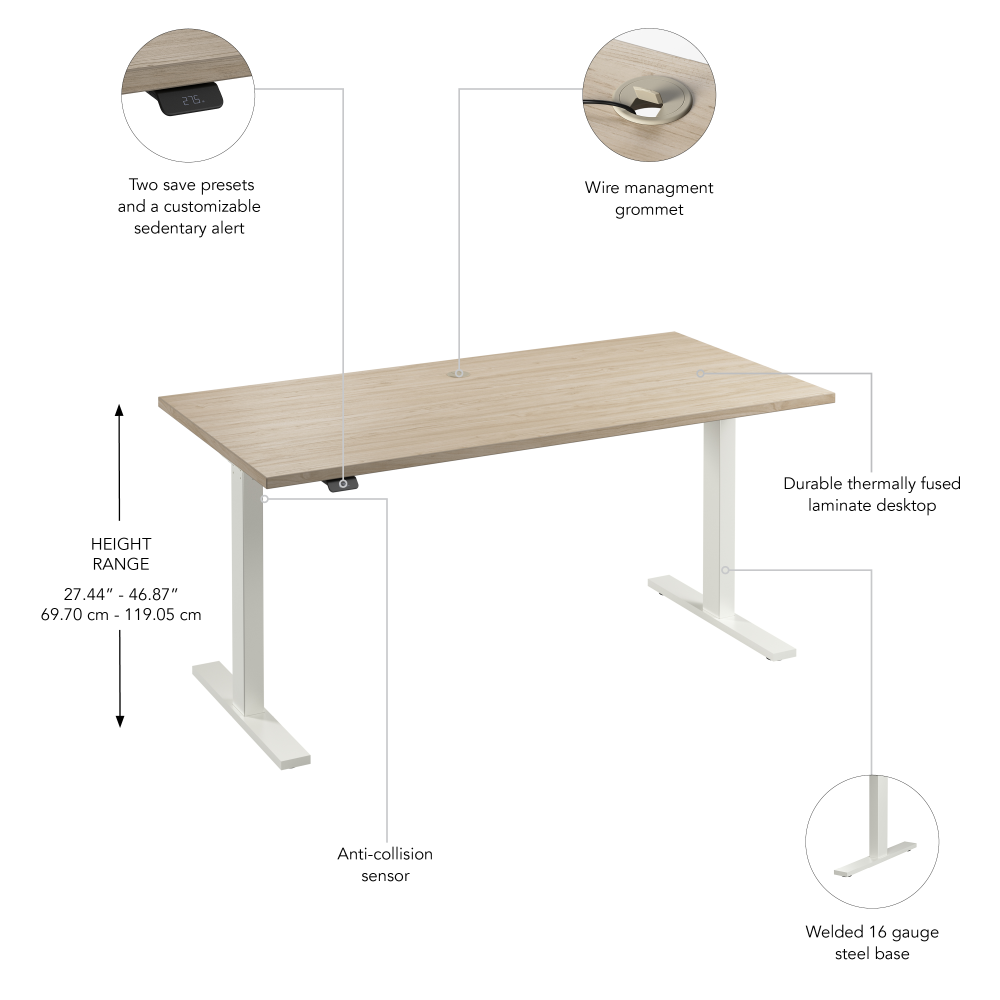 Move 60 Series 60W x 30D Electric Height Adjustable Standing Desk