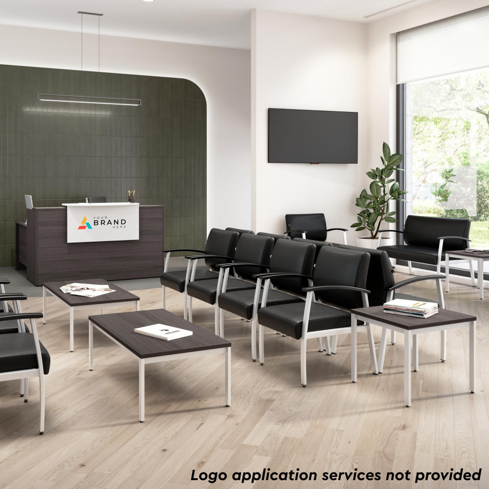 Arrive 60W x 30D Reception Desk with Shelf and Mobile File Cabinet