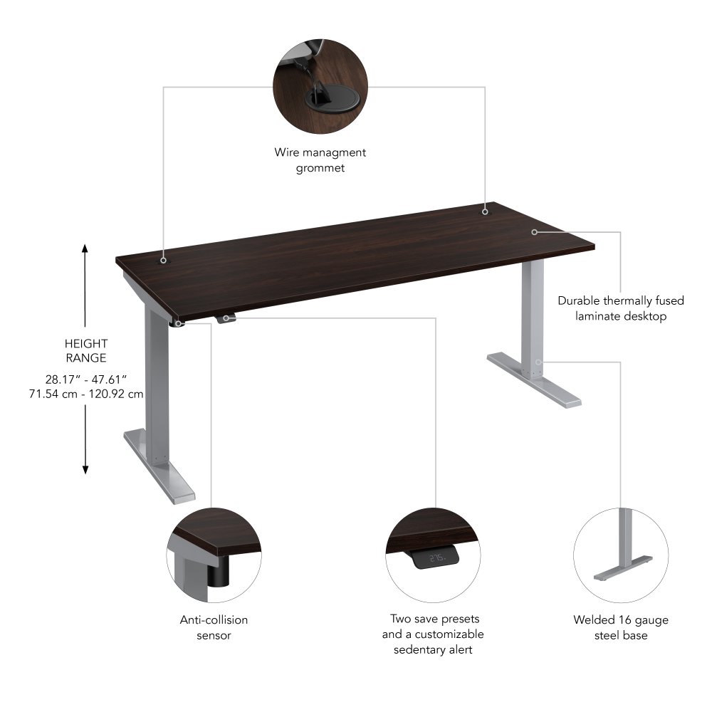 Move 40 Series 72W x 30D Electric Height Adjustable Standing Desk