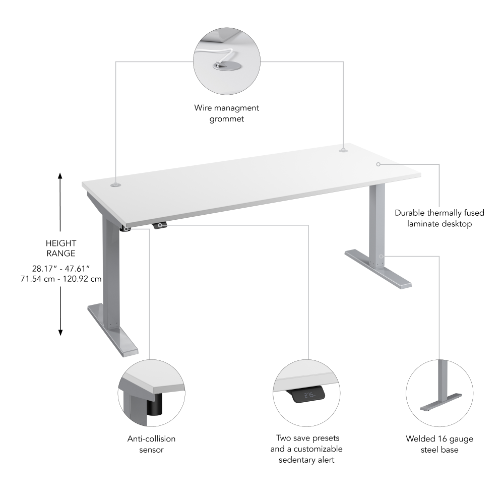 Move 40 Series 72W x 30D Electric Height Adjustable Standing Desk