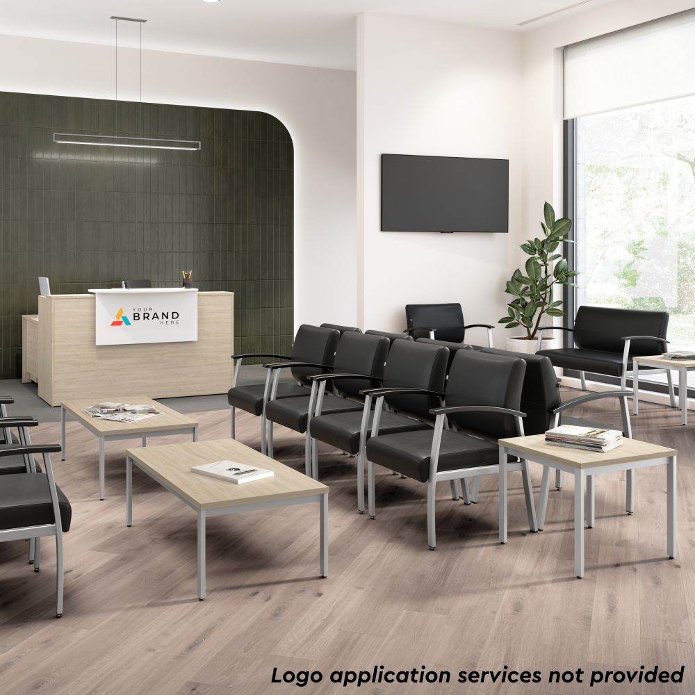 Arrive 60W x 30D Reception Desk with Shelf and Mobile File Cabinet