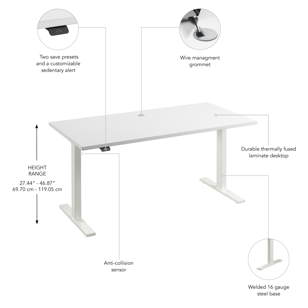 Move 60 Series 60W x 30D Electric Height Adjustable Standing Desk