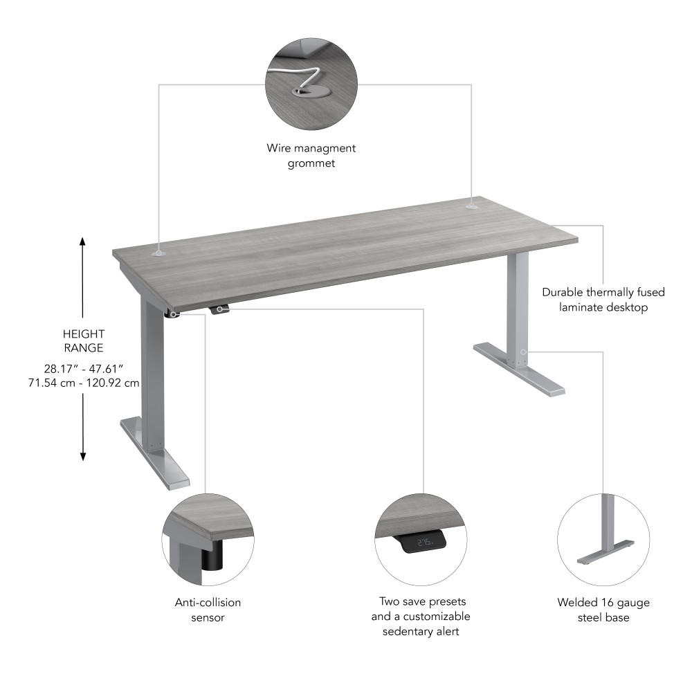 Move 40 Series 72W x 30D Electric Height Adjustable Standing Desk