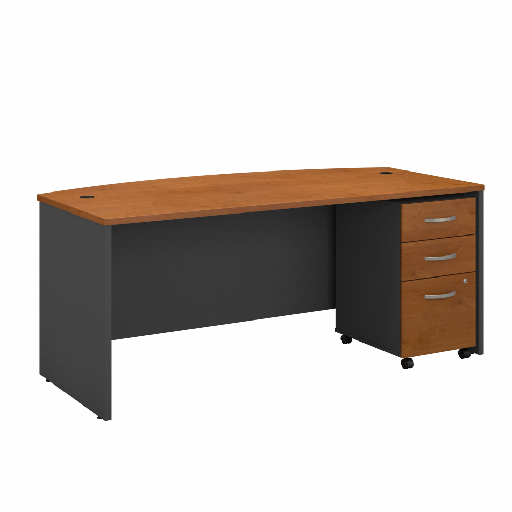 Series C 72W x 36D Bow Front Desk with Mobile File Cabinet
