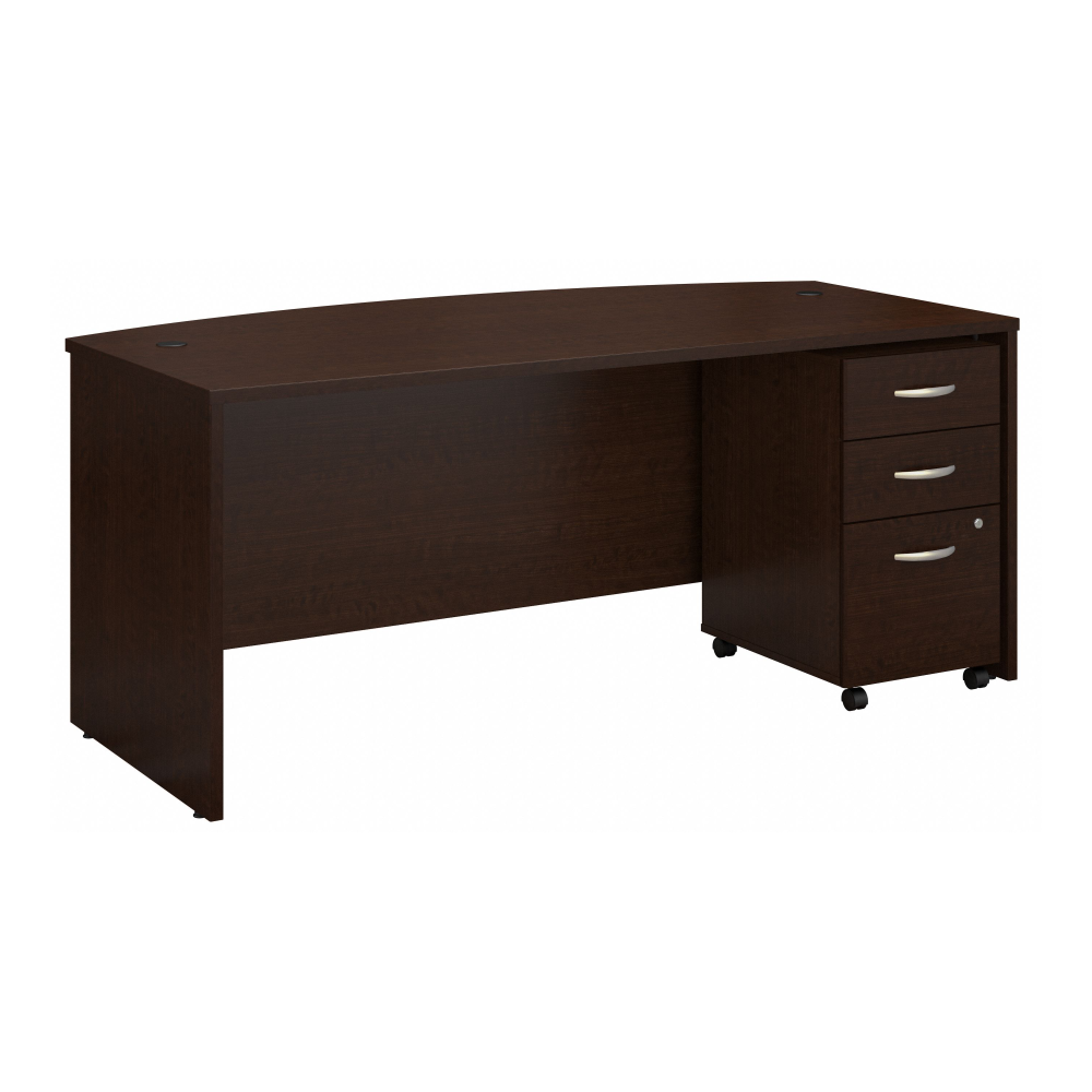 Series C 72W x 36D Bow Front Desk with Mobile File Cabinet