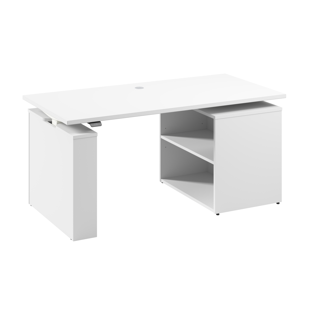 Stratus 60W x 30D Electric Height Adjustable Standing Desk with Bookcase