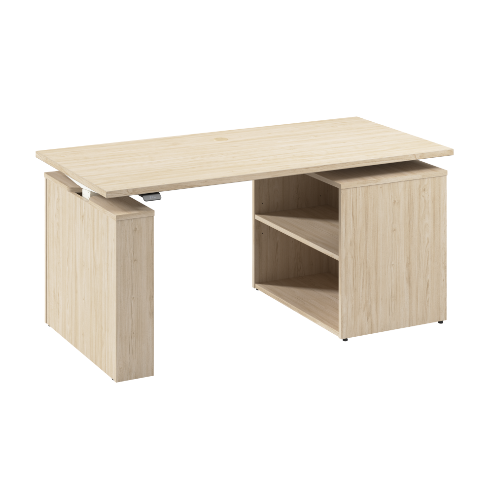 Stratus 60W x 30D Electric Height Adjustable Standing Desk with Bookcase